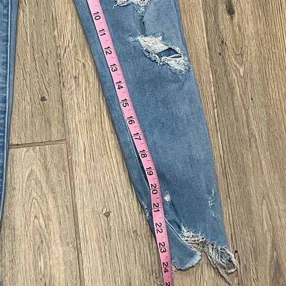 American Eagle Jeans Short Distressed Super Hi Rise Jegging Slim Vintage Skinny - Picture 7 of 13